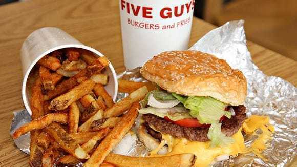 Crispy deep fried french fries, served at Five Guys fundraisers