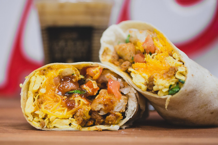 Del Taco breakfast 2 flavorsome tacos, available at Del Taco fundraisers